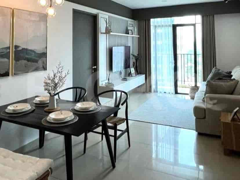 The living room and dining areas.