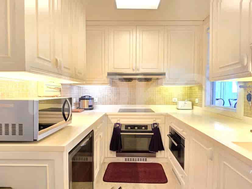 A well-equipped kitchen with modern appliances.