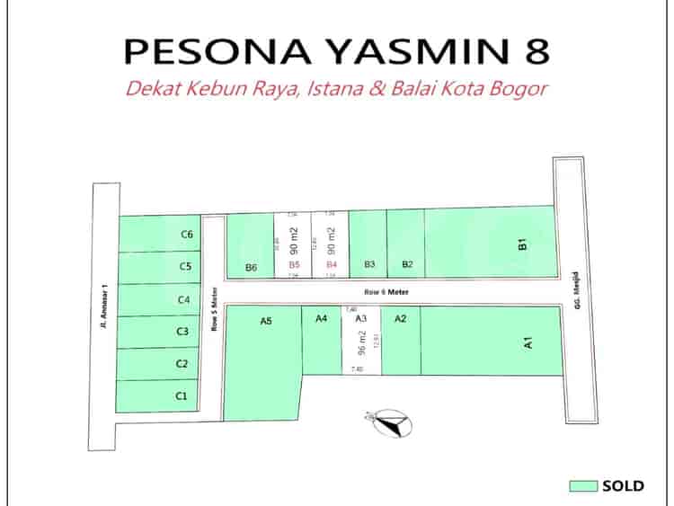 Dijual Tanah Luas 90 m2 di Pesona Yasmin 8 B4, Bogor - TNS49a 3