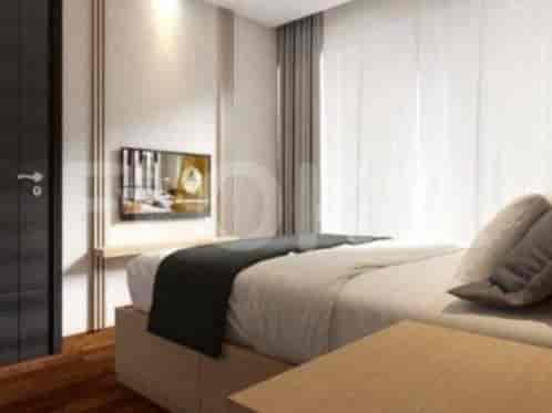 A cozy bedroom with a queen-sized bed, wall-mounted TV, and wooden flooring.