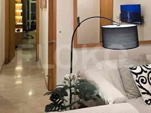 Close-up of the sofa and lamp.