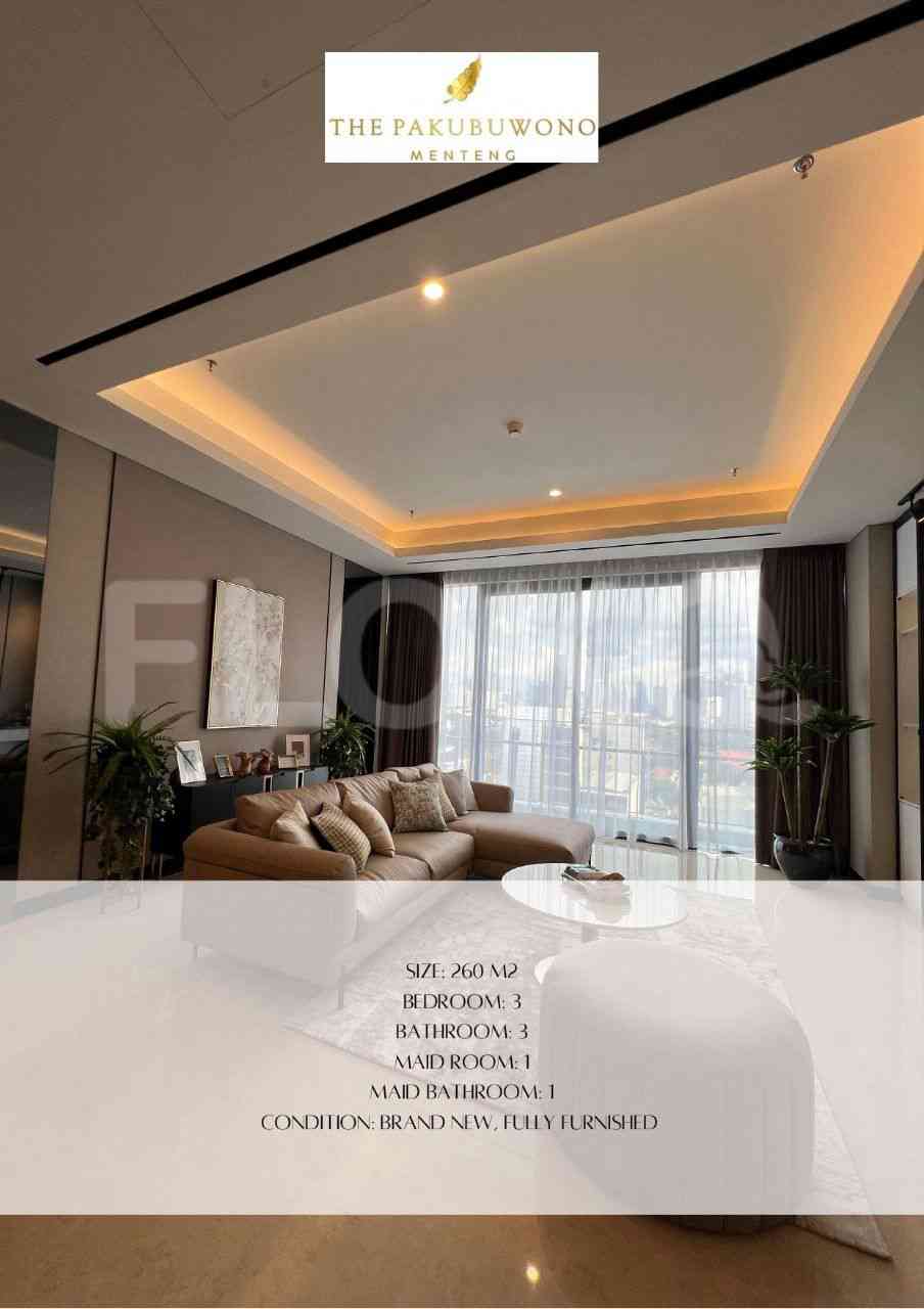 Tipe 3 Kamar Tidur di Lantai 11 untuk disewakan di The Pakubuwono Menteng Apartemen - fme724 15
