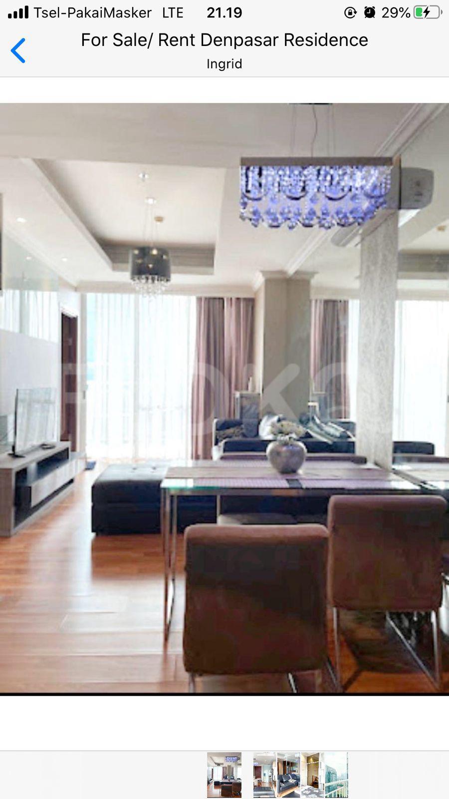 Sewa Apartemen Kuningan City (Denpasar Residence) Tipe 2 Kamar Tidur di Lantai 16 fku26f