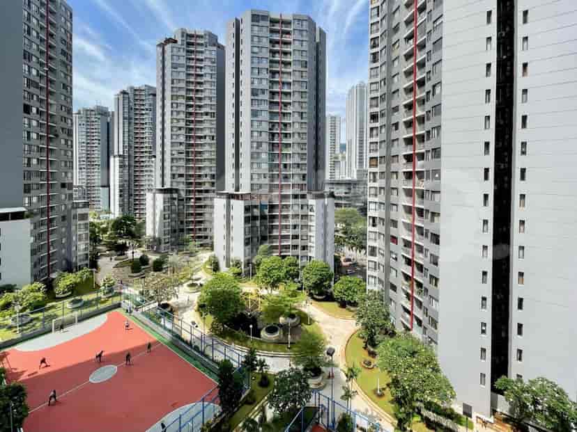 Exterior view of the complex with a swimming pool area.