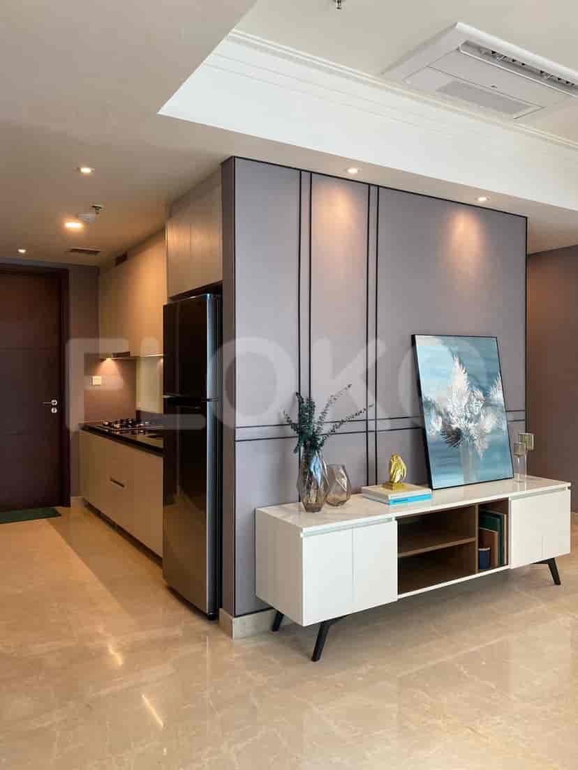 A view of the open kitchen and living room