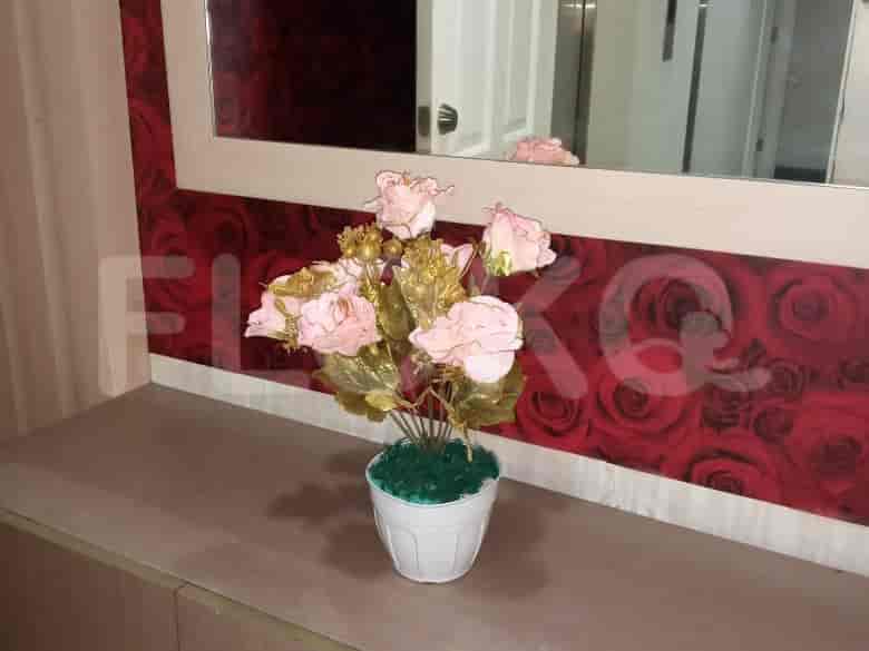 Decorative elements on a console table.