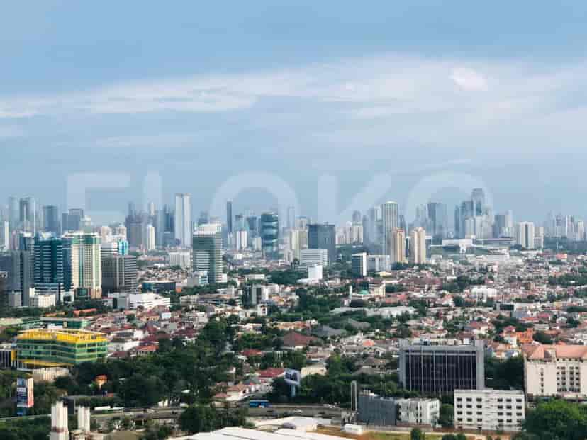 Panoramic view of a city skyline.