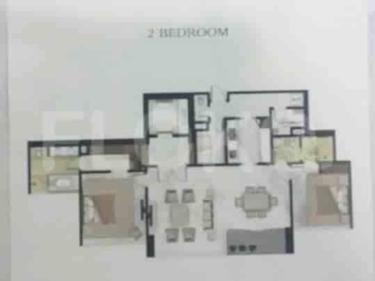 Floor plan of a 2-bedroom apartment.