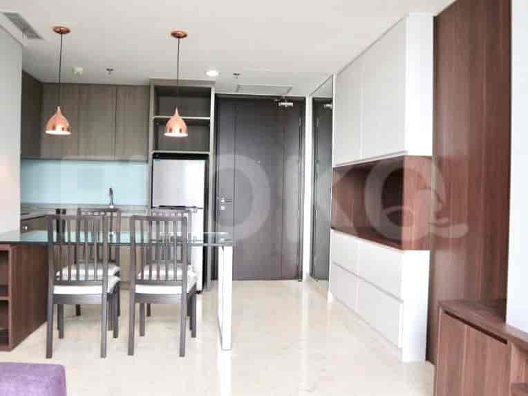 Modern kitchen and dining area.