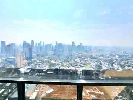 Panoramic view of the city from the balcony.