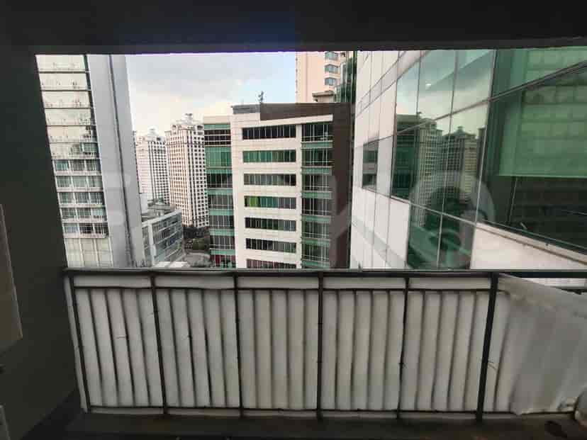 View of the city through the balcony.