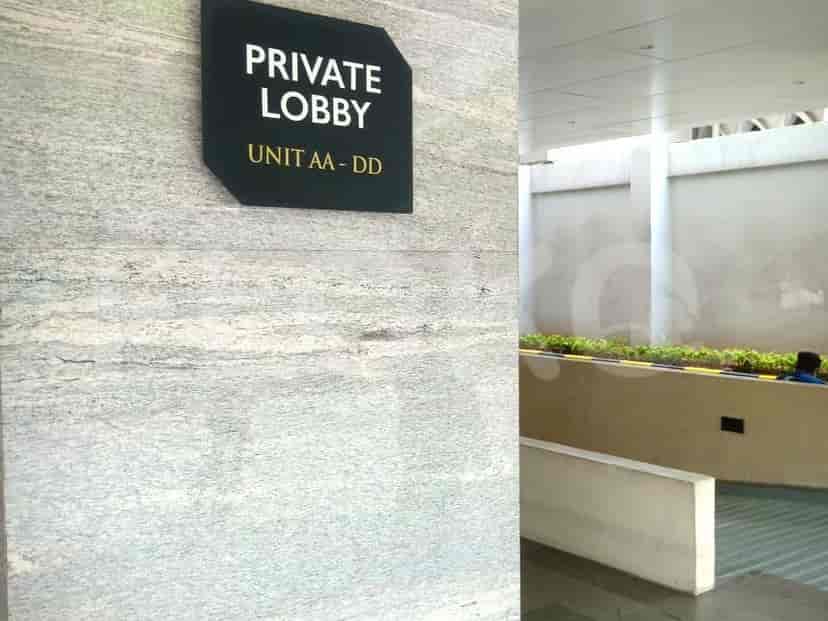 A sign indicating the private lobby for units AA - DD.