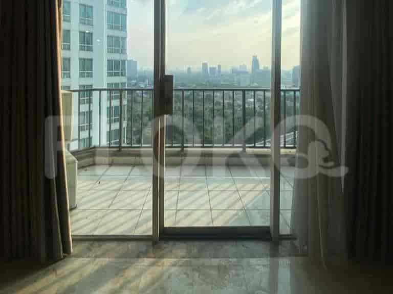 A balcony with a city view.
