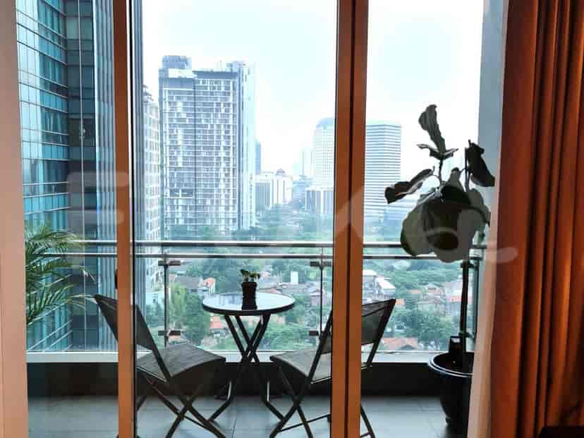 Balcony overlooking city view.