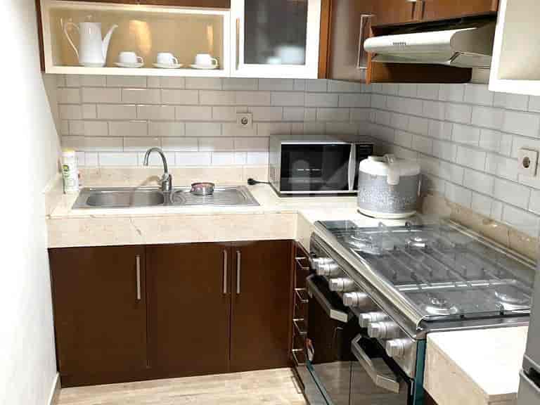 A small kitchen.