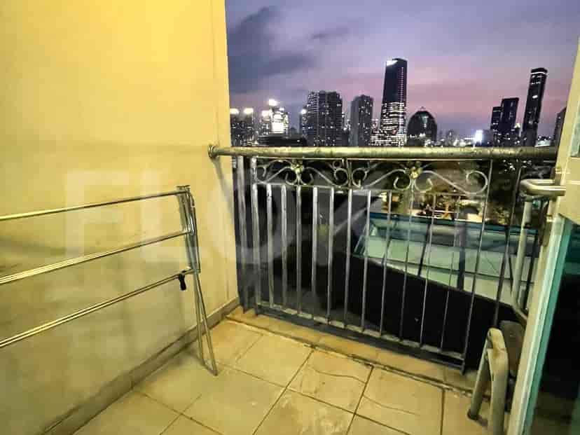 Balcony with city view.
