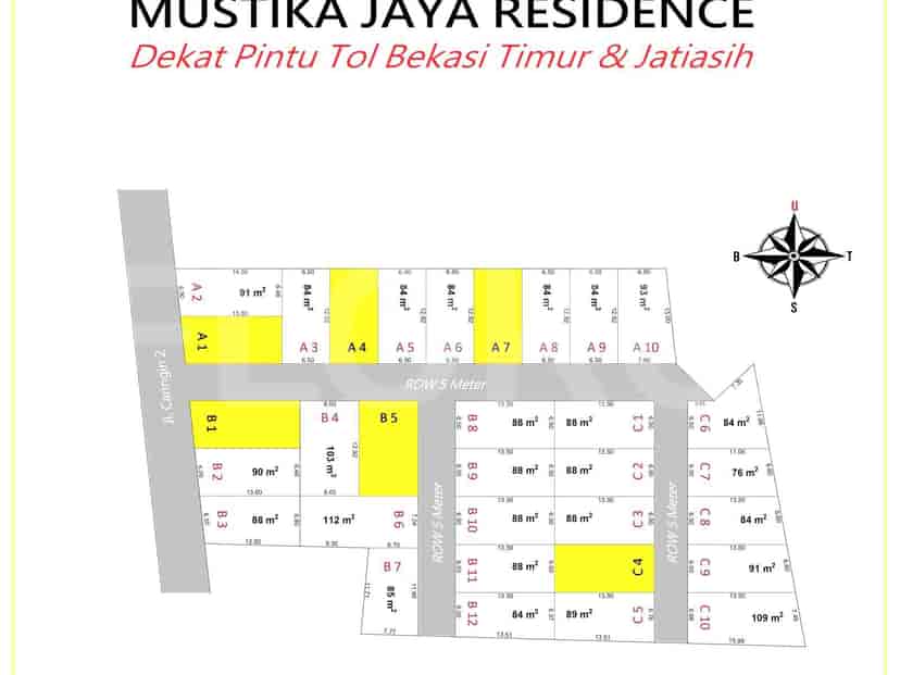 Dijual Tanah Luas 88 m2 di Mustika Jaya Residence C1, Bekasi 4