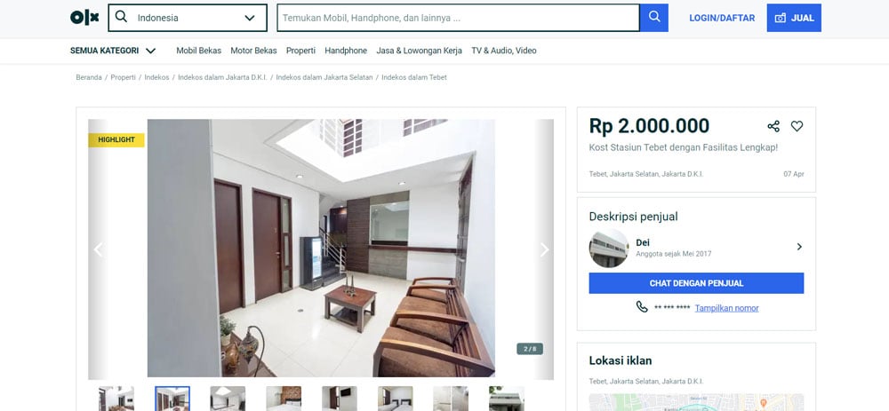 olx kost jakarta