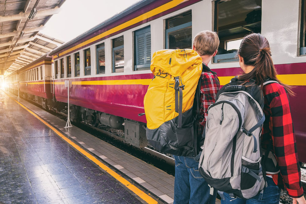 backpack travel train indonesia