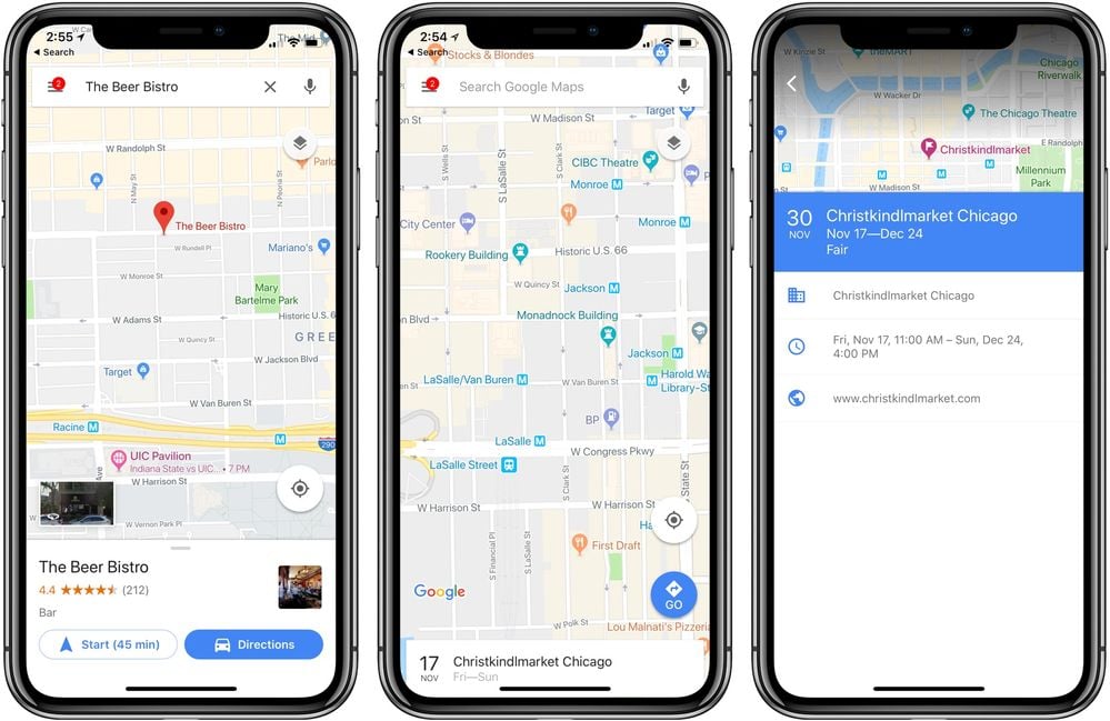 google maps on iphone