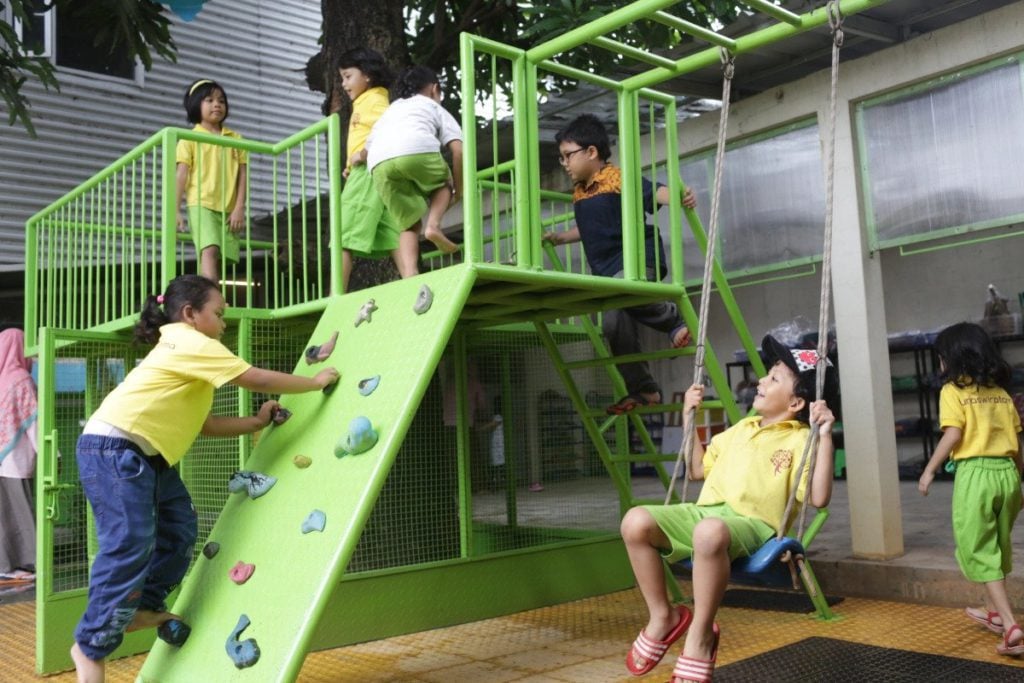 children playing in the playground of Tunas Wiratama