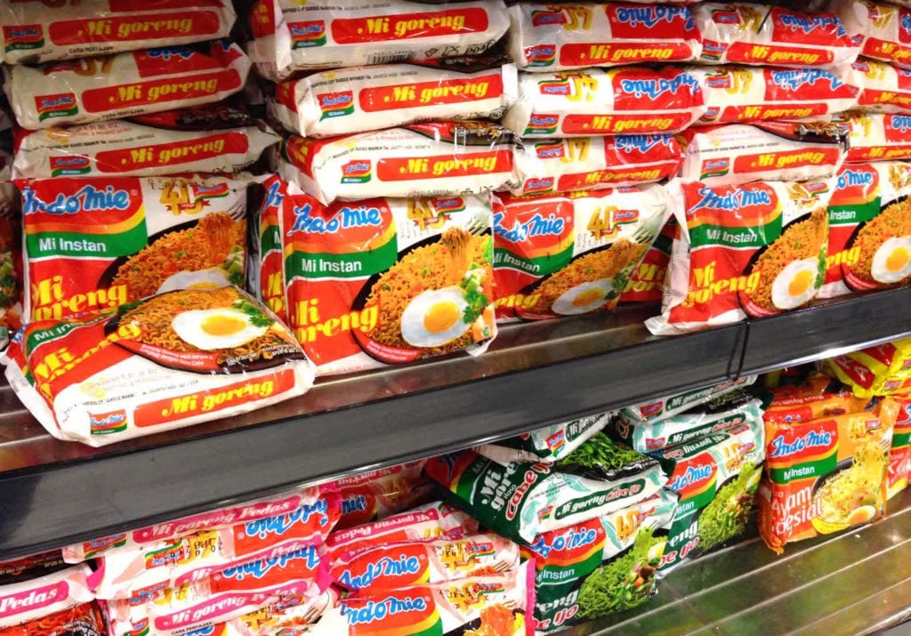 purchasing indomie on supermarket