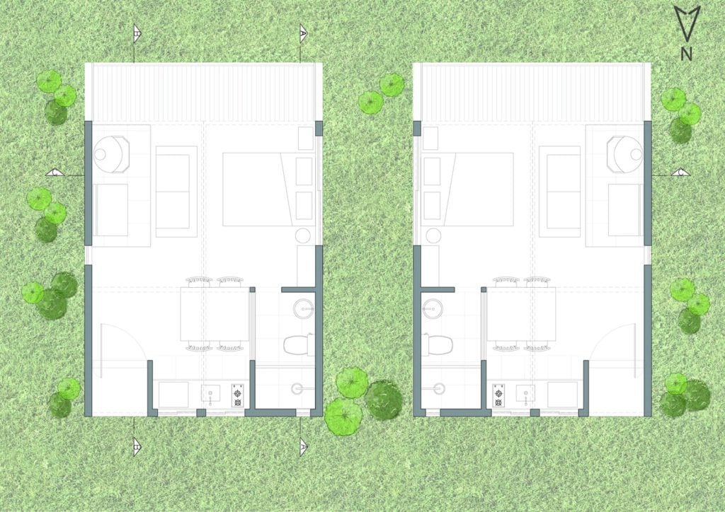 container houses: floor plan of Cambará Container House