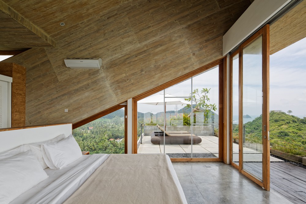 rumah kontainer: interior kamar tidur Clay House