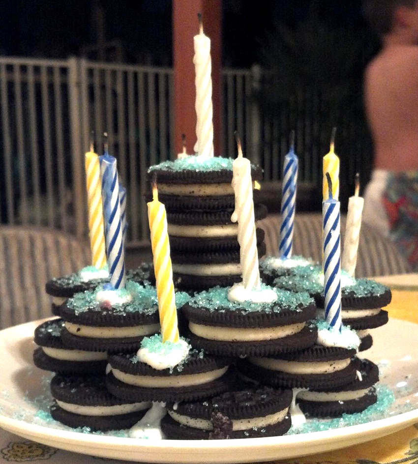 birthday cake made out of oreo