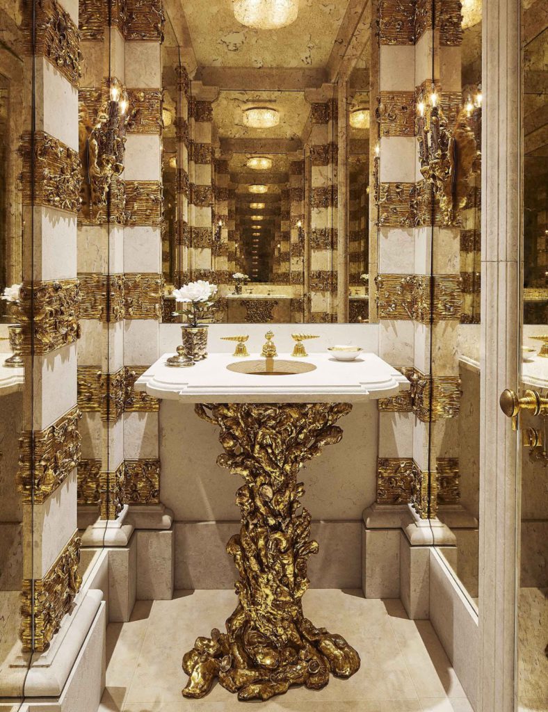 having a luxurious bathroom with a glamorous design