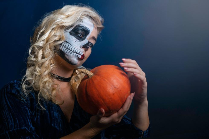 face paint during Halloween celebrations