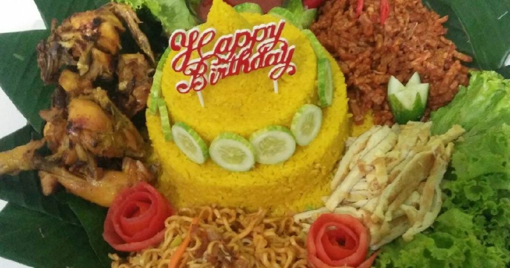 tumpeng as a birthday cake