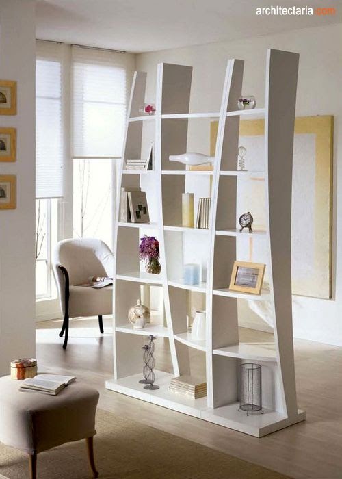  bookshelves as room dividers