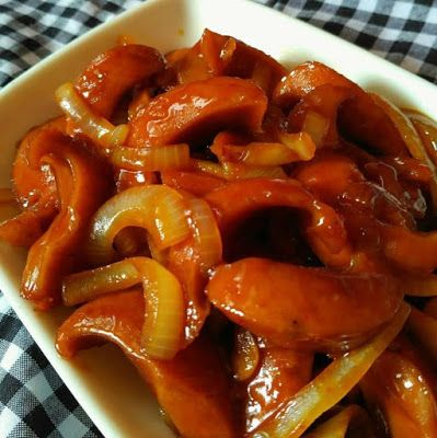 Sauteed Sweet and Sour Sausage is an easy lunch menu