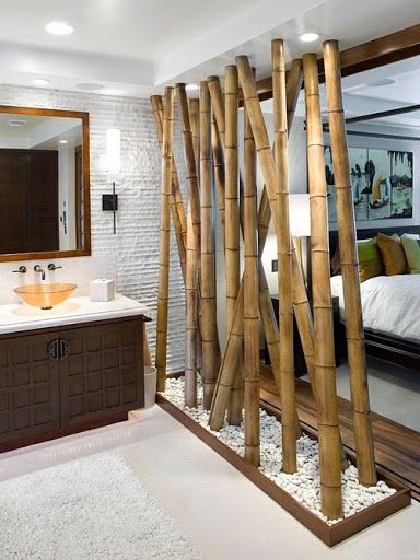 the use of bamboo stalks as room dividers