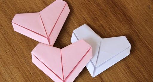 heart origami creation