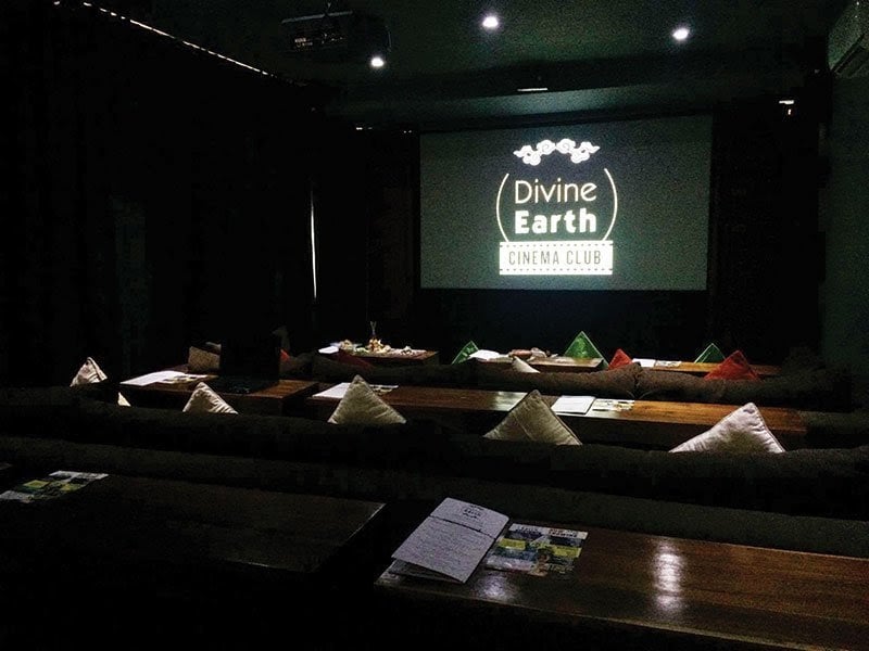 cinema divine earth restaurant in seminyak, bali