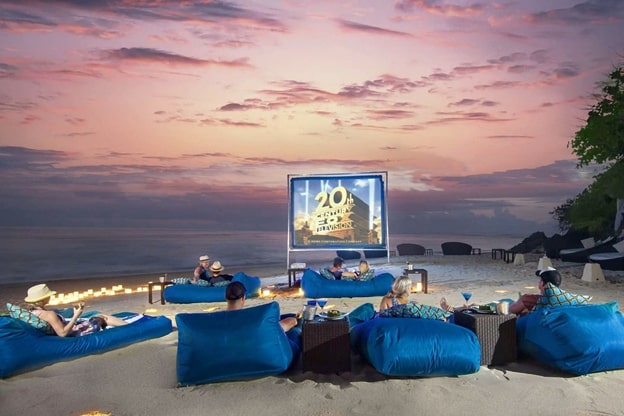 cinema karma beach club in Bali
