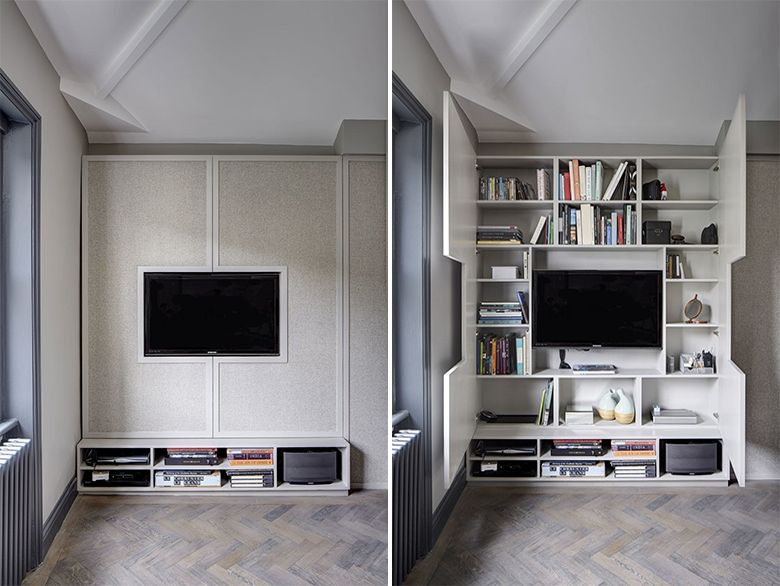tv rooms with furniture that can be smart storage solutions