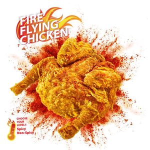 fire flying chicken