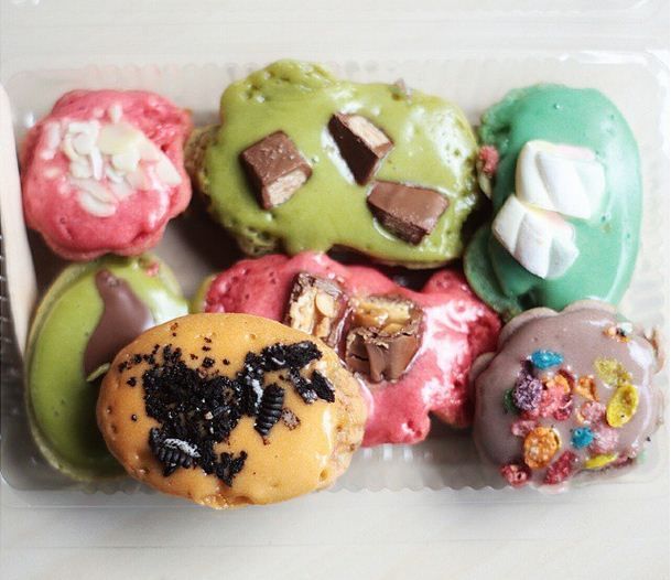 One of unique Indonesian Traditional snacks called kue cubit with colourful toppings