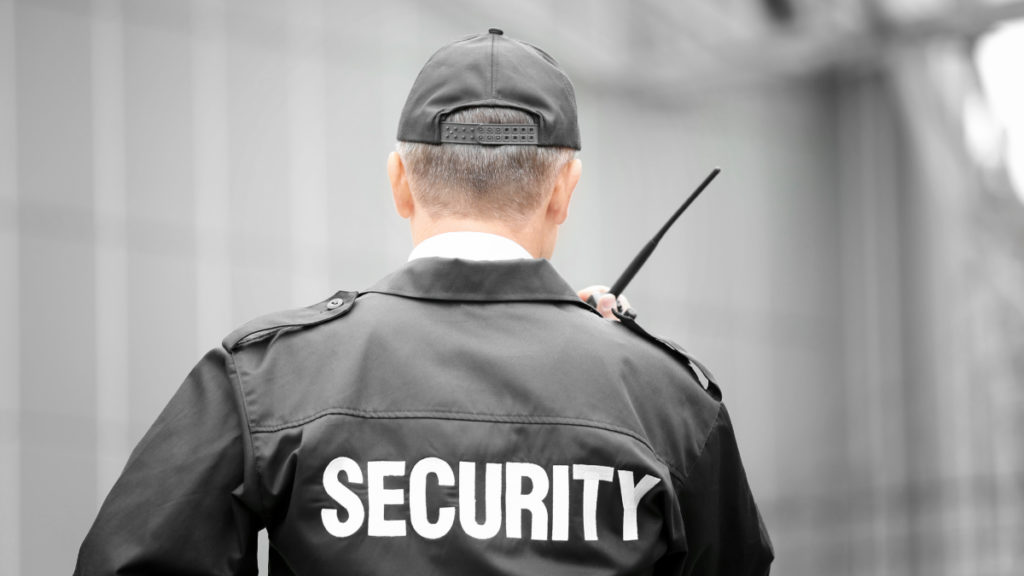 security guard on patrol in kost area